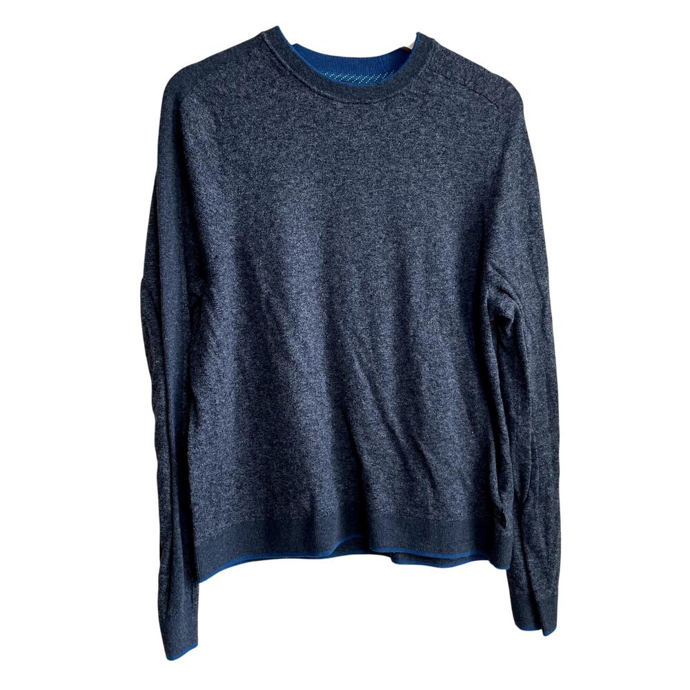 Ted Baker London wool‎ blend gray crewneck sweater men's size large minimalist